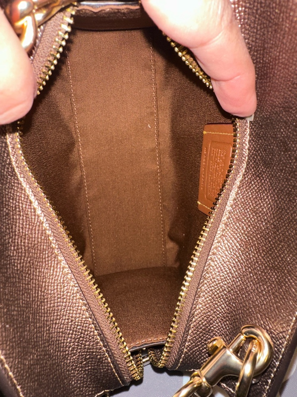 Coach Brown Signature Coated Canvas Crossbody with Gold Hardware - Picture 7 of 7